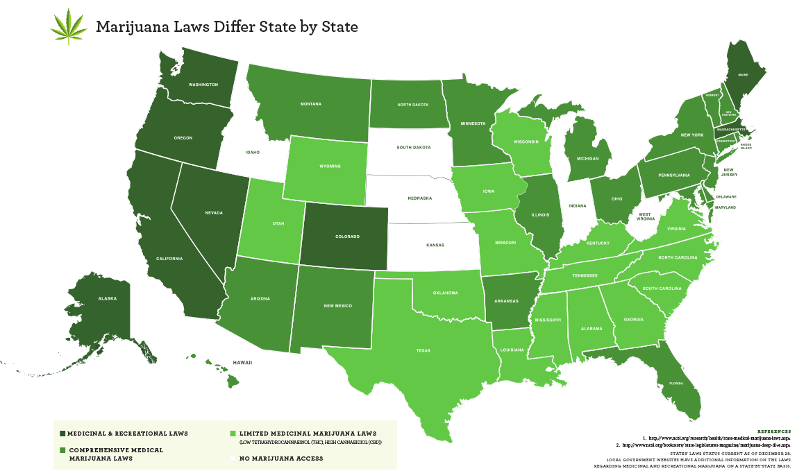 States Where Marijuana Is Legal Map Business Insider